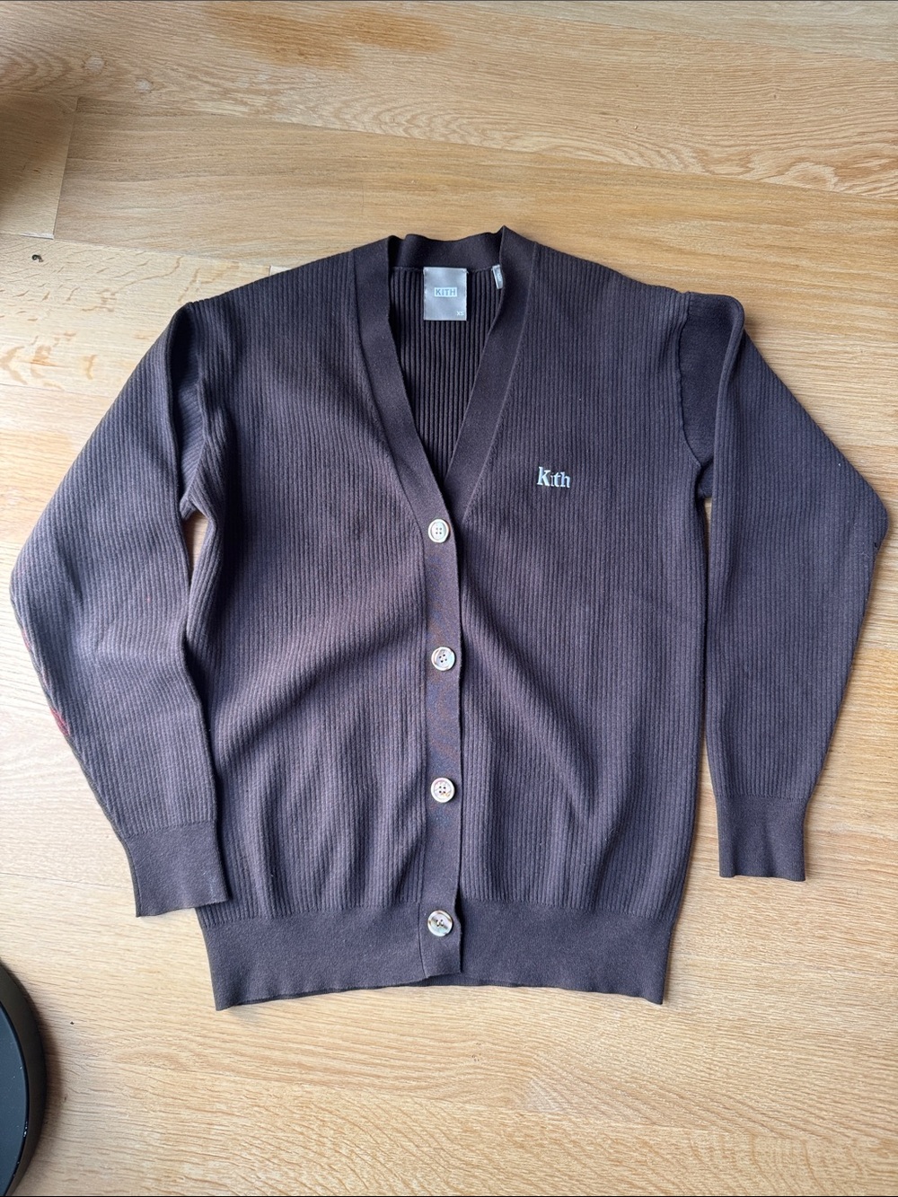 Kith Gemma Dark Gray Ribbed Button-Up Cardigan XS